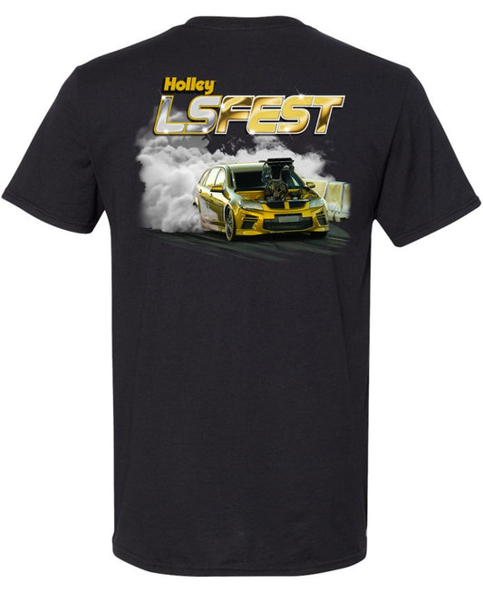 09. LS Fest Golden Burnout Tee - Black (Adult)