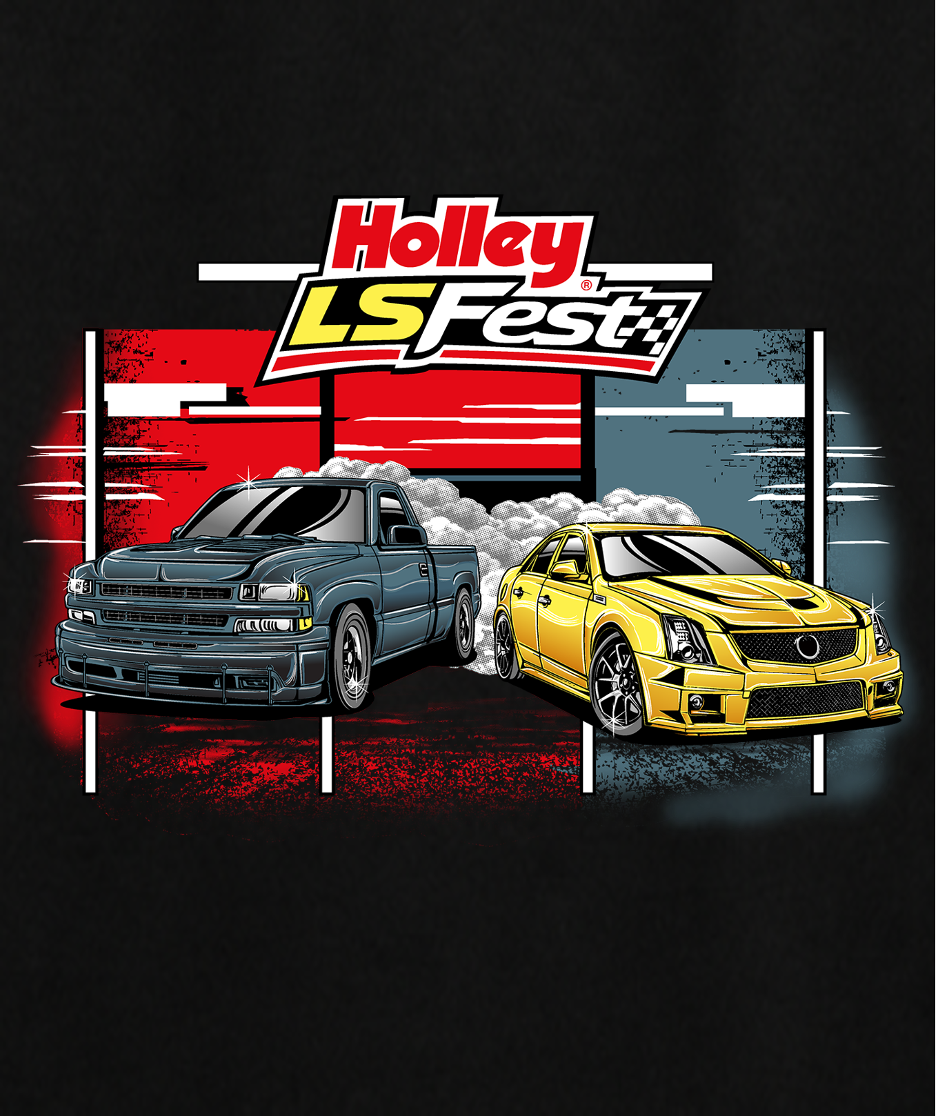 09. LS Fest Retro Power Tee - Black (Adult)