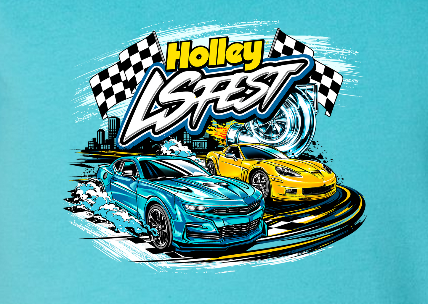 01. LS Fest Turbo Boost Tee - Caribbean Blue (Toddler/Youth)