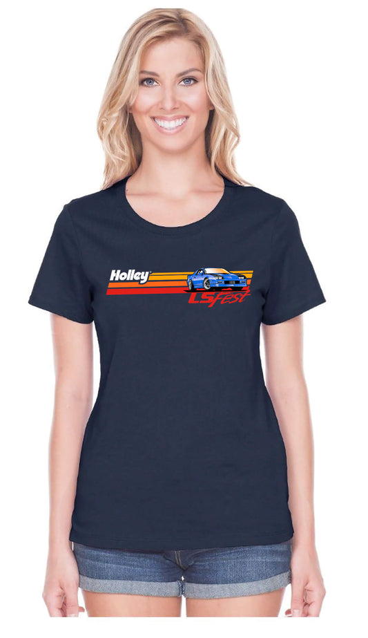 05. LS Fest Ladies Retro Camaro Stripe - Indigo (Ladies)